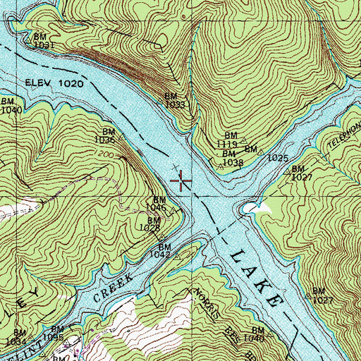 Topographic Map of Walker Ford (historical), TN