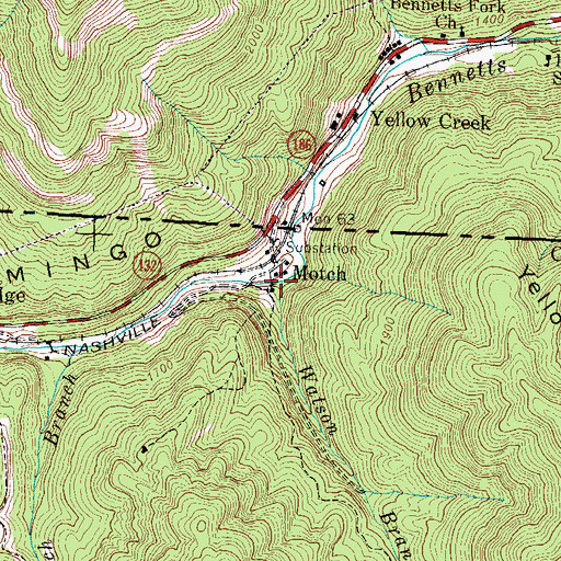 Topographic Map of Watson Hollow, TN