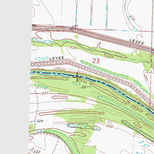 Topographic Map of Bend of Island Number Thirtyfive, TN
