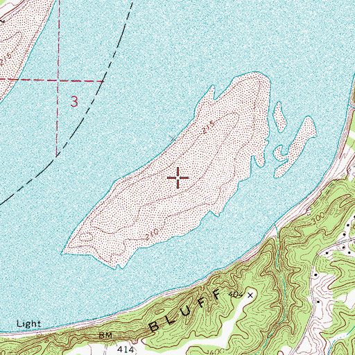 Topographic Map of Randolph Towhead, TN