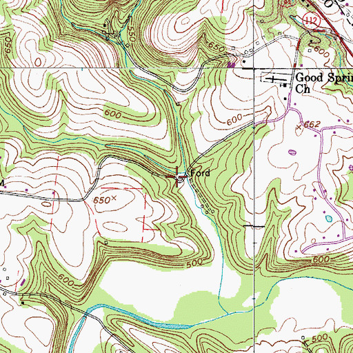 Topographic Map of Happy Hollow, TN