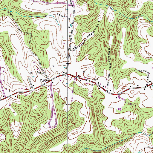 Topographic Map of Hoffasville (historical), TN