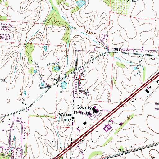 Topographic Map of Green Hills, TN