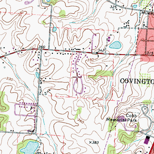 Topographic Map of Country Wood, TN