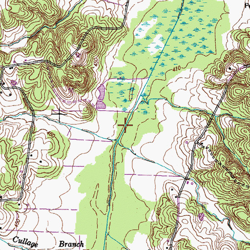 Topographic Map of Blood River Drainage Ditch, TN