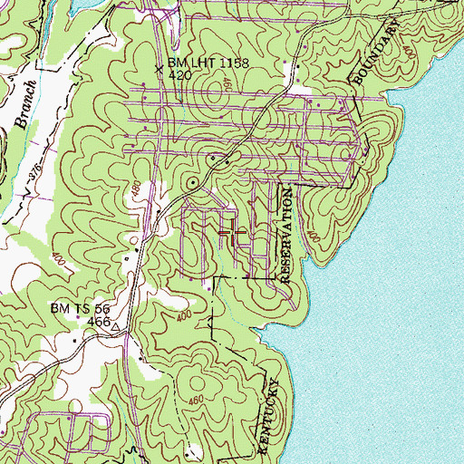 Topographic Map of Cabana Estates, TN