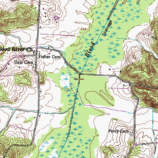 Topographic Map of Clayton Branch, TN