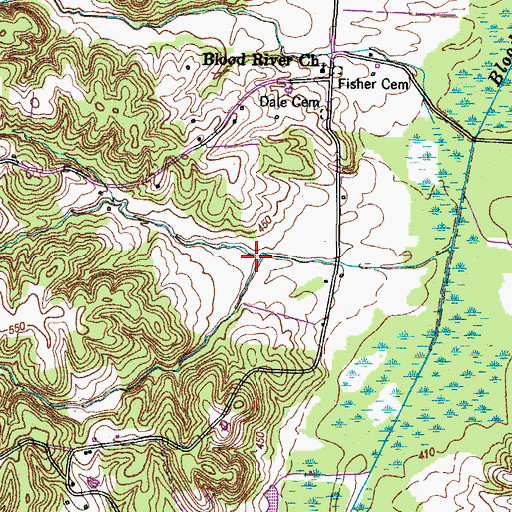 Topographic Map of Clayton Hollow, TN