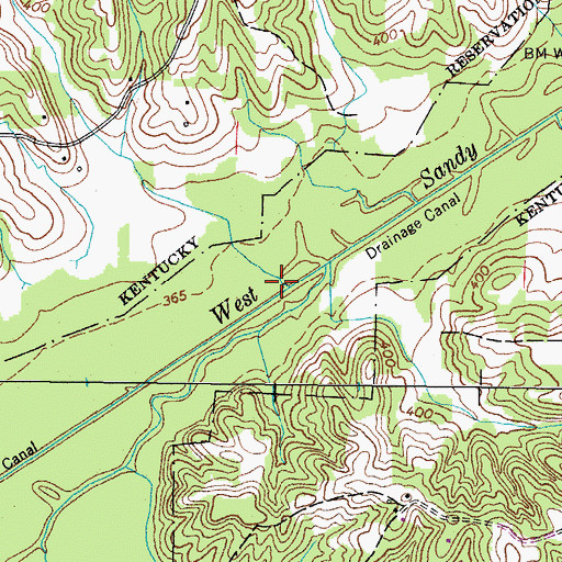 Topographic Map of Grudge Ditch, TN