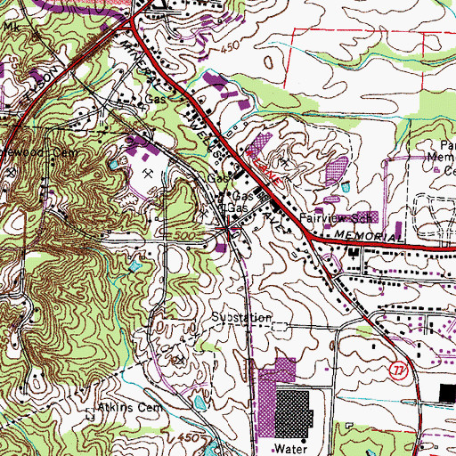 Topographic Map of Hancock, TN