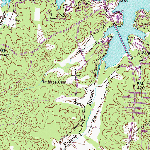 Topographic Map of Mills Subdivision, TN