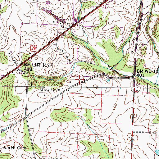 Topographic Map of Mount Vista (historical), TN