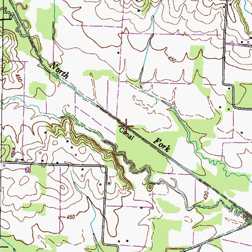Topographic Map of North Fork Blood River Drainage Ditch, TN