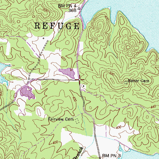 Topographic Map of Pace (historical), TN