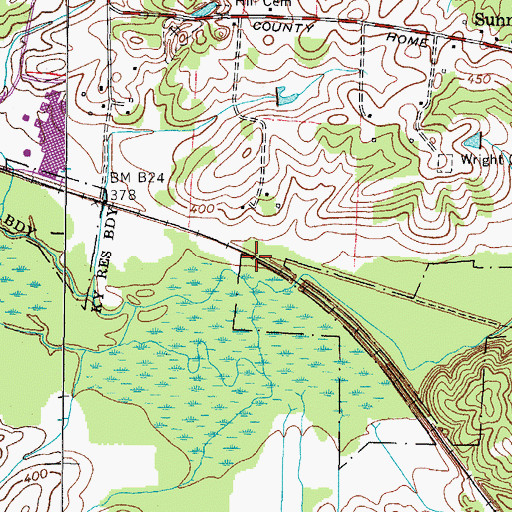 Topographic Map of Porters (historical), TN