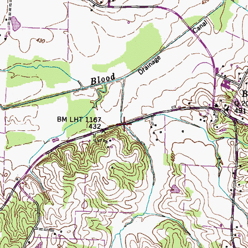 Topographic Map of Rocky Branch, TN