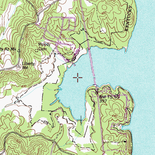 Topographic Map of Swan Bay, TN