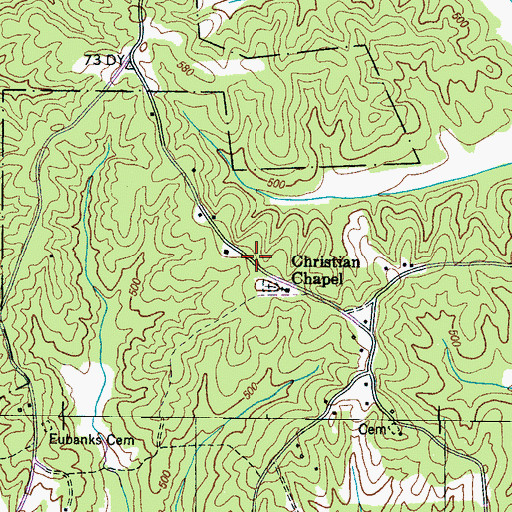 Topographic Map of Christian Chapel, TN