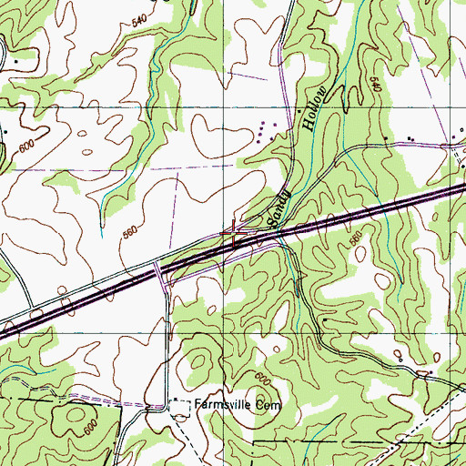Topographic Map of Farmville (historical), TN