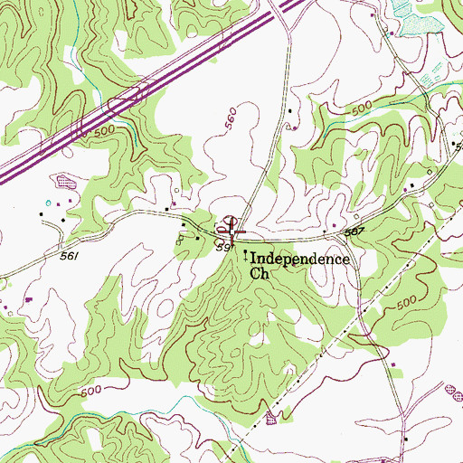 Topographic Map of Independence, TN