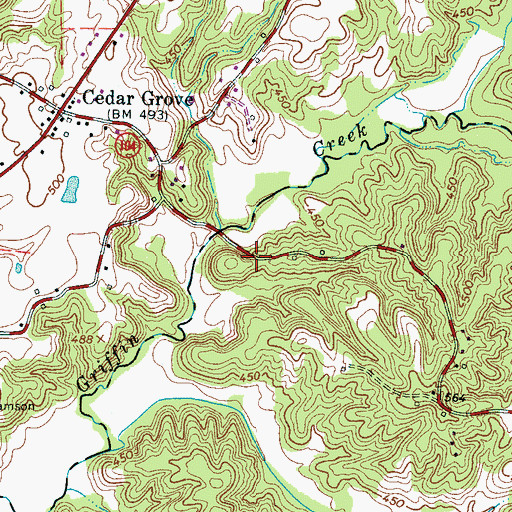 Topographic Map of McHaney (historical), TN