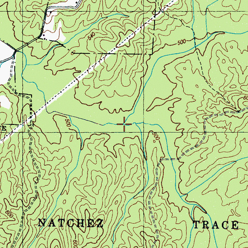 Topographic Map of North Fork Dabbs Creek, TN
