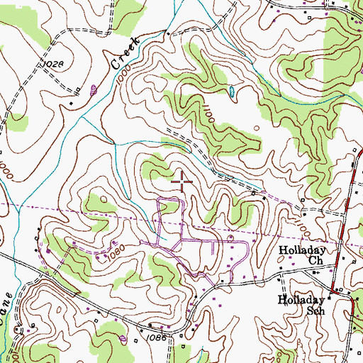 Topographic Map of Apple Valley Estates, TN