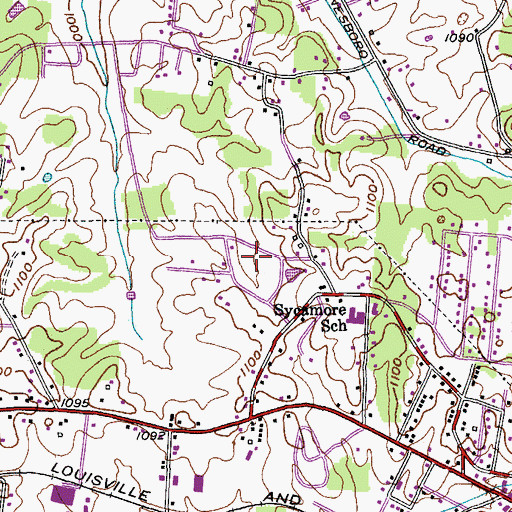 Topographic Map of Ashcroft Subdivision, TN