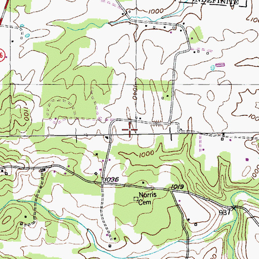 Topographic Map of Bangham Village, TN