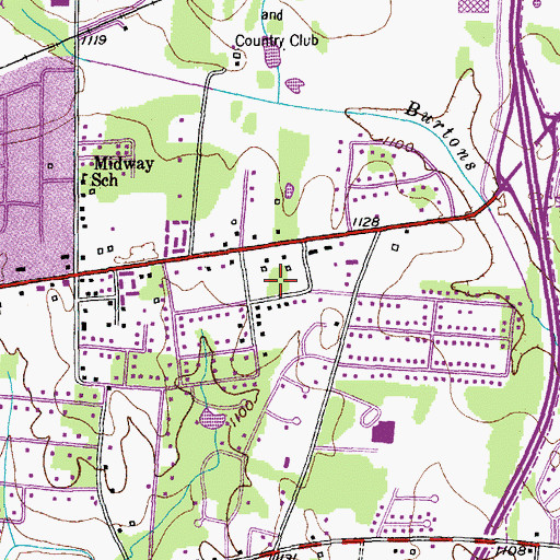 Topographic Map of Bilbrey Park, TN