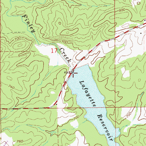 Topographic Map of Lafayette City Lake Dam, AL