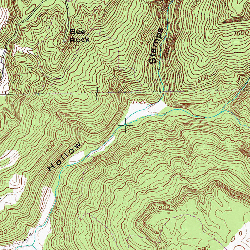 Topographic Map of Brady Branch, TN