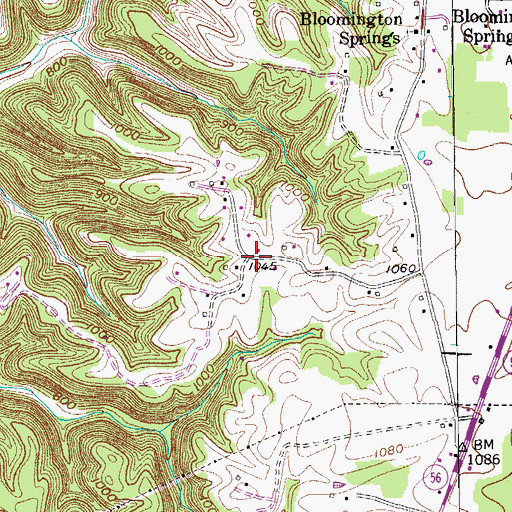 Topographic Map of Brown Ridge, TN