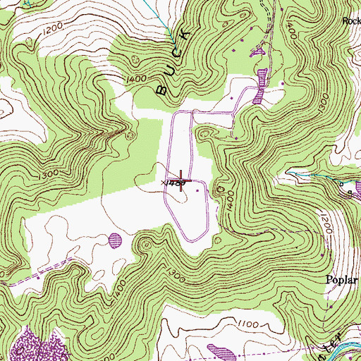 Topographic Map of Buck Mountain Estates, TN