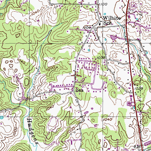 Topographic Map of Bunker Hill Park, TN