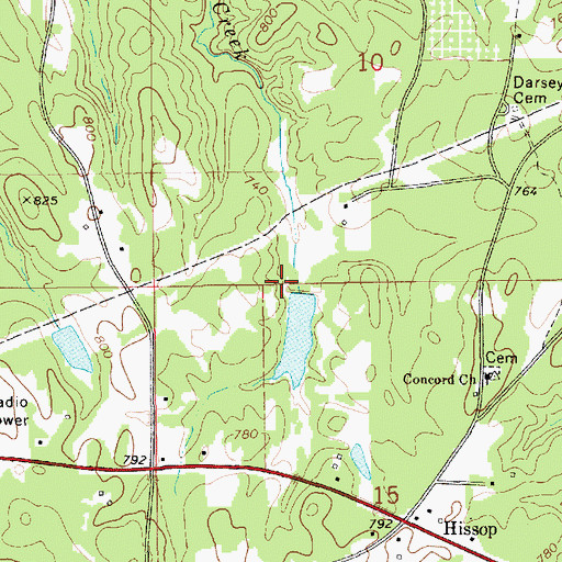 Topographic Map of J S Dunlap Dam, AL