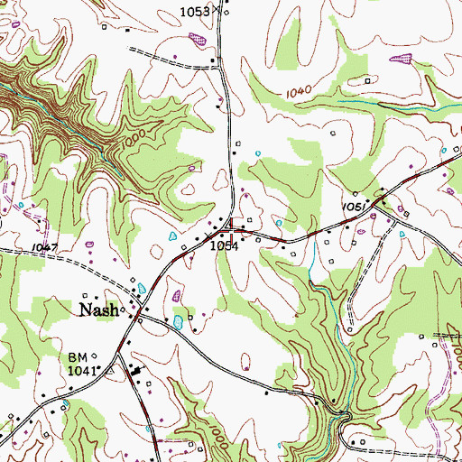 Topographic Map of Burton, TN