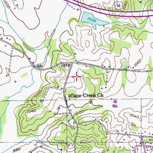 Topographic Map of Colonial Acres, TN