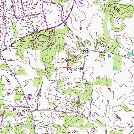 Topographic Map of Colonial Forest, TN