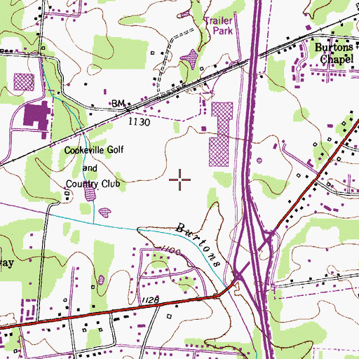 Topographic Map of Country Club Estates, TN