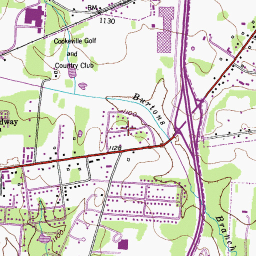 Topographic Map of Darwin Park, TN