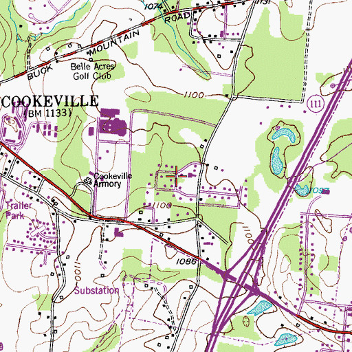 Topographic Map of Eastwood, TN