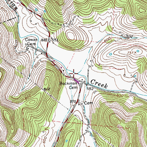 Topographic Map of Ensor Hollow, TN