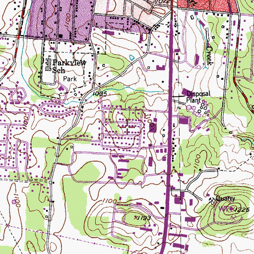 Topographic Map of Ensor Park, TN