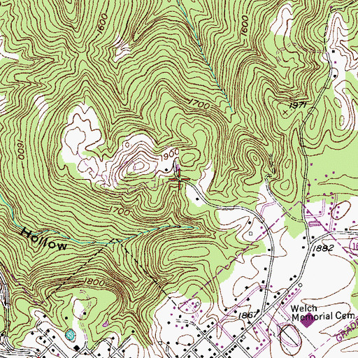 Topographic Map of Ford Estates, TN