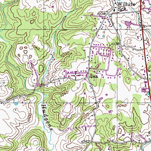 Topographic Map of Gibson Subdivision, TN