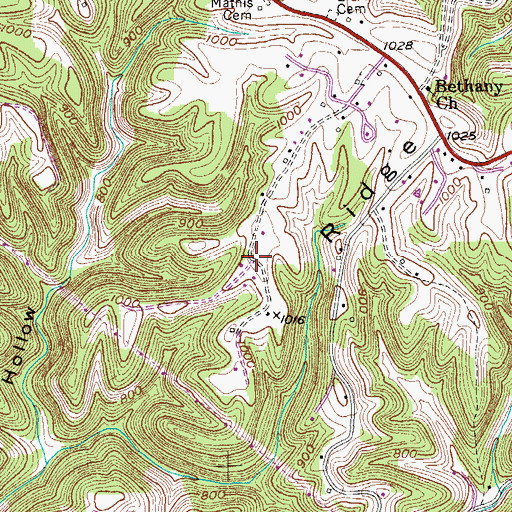Topographic Map of Goolsby Ridge, TN