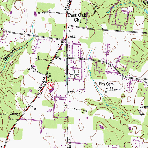 Topographic Map of Grandview, TN