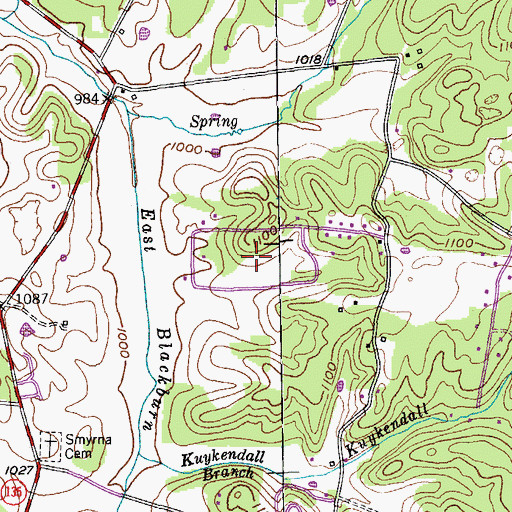 Topographic Map of Green Hills, TN