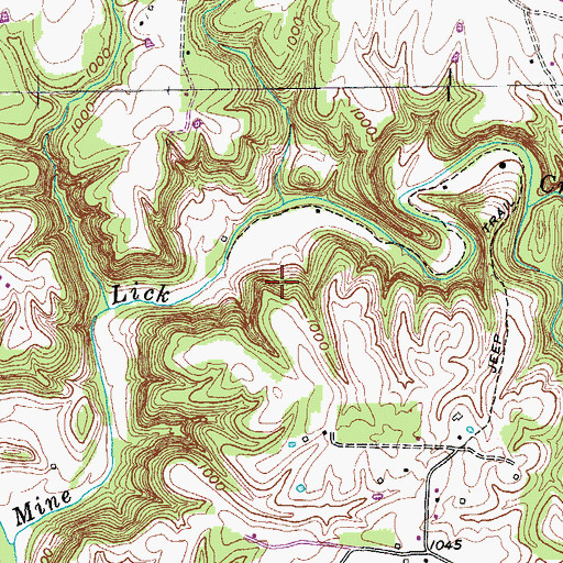 Topographic Map of Harris Bluff, TN